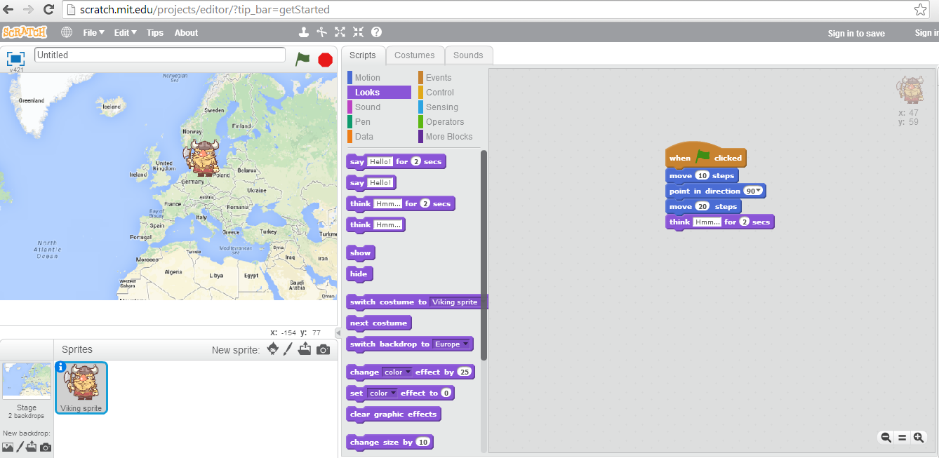 Scratch activity Content ClassConnect